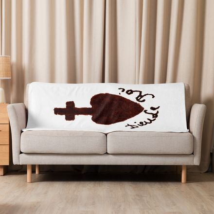 Sublimated Sherpa Blanket, Sacré Coeur, Dieu de Roi, Vendée Chouan, obymh4 design, vertical