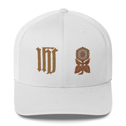 Retro Trucker Hat, IHS with Monstrance Tree, rratlk