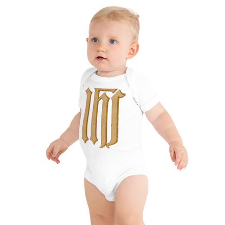 Baby Short Sleeve One Piece, IHS, Golden Pattern, gedziz