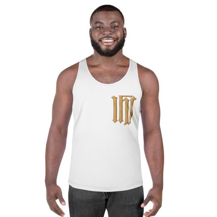 Men&#x27;s Tank Top, IHS, Golden Pattern, gedziz, left chest