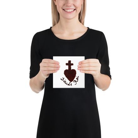 Canvas Print, 6x6, Sacré Coeur, Dieu de Roi, Vendée Chouan, obymh4 design