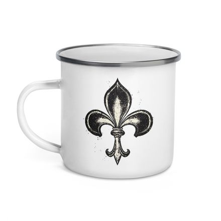 Enamel Mug, Fleur de Lys, vyheul 