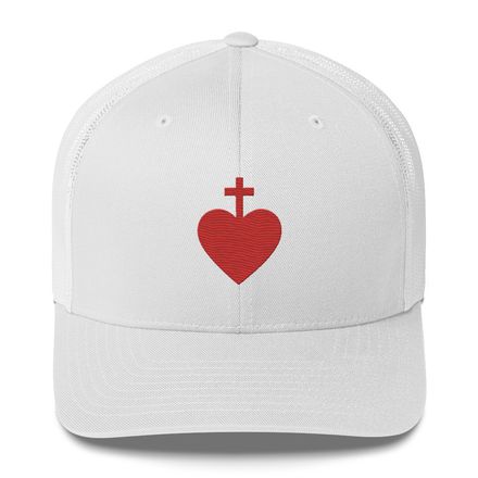 Retro Trucker Hat, Sacred Heart of Jesus, 7ugqf9 design