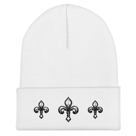 Cuffed Beanie, Fleur de Lys, 4g3tyi pattern