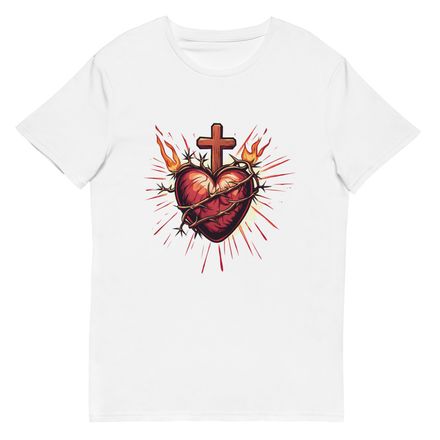 Men&#x27;s Premium Cotton T-Shirt, Sacred Heart of Jesus, uetiyj design