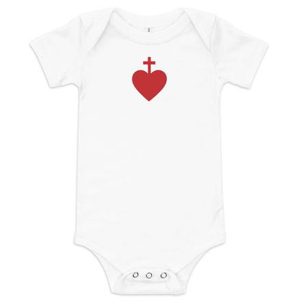 Baby Short Sleeve One Piece , Sacred Heart of Jesus, 7ugqf9 design