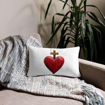 Pillow case 20x12, Sacred Heart of Jesus, 9i93k9 design 