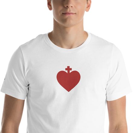 Embroidered Unisex Staple T-Shirt, Sacred Heart of Jesus, zhw6bo design