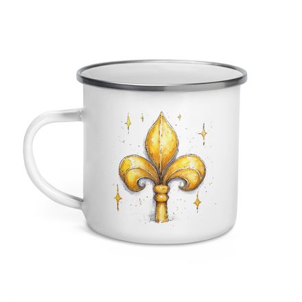 Enamel Mug, Fleur de Lys, kiurqq 