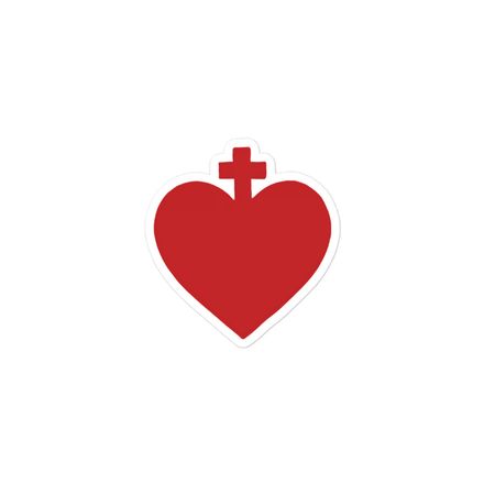 Sticker 3x3, Sacred Heart of Jesus, zhw6bo design 