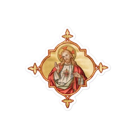 Sticker 4x4, Sacred Heart of Jesus, uyzh4h design 
