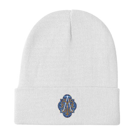 Knit Beanie, Auspice Maria, Crest with rounded Cross, u3bkt0