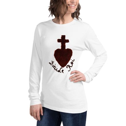 Unisex Long Sleeve Tee, Sacré Coeur, Dieu le Roi, Vendée Chouan, obymh4 design