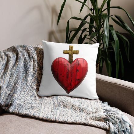 Pillow case 18x18, Sacred Heart of Jesus, 9i93k9 design 