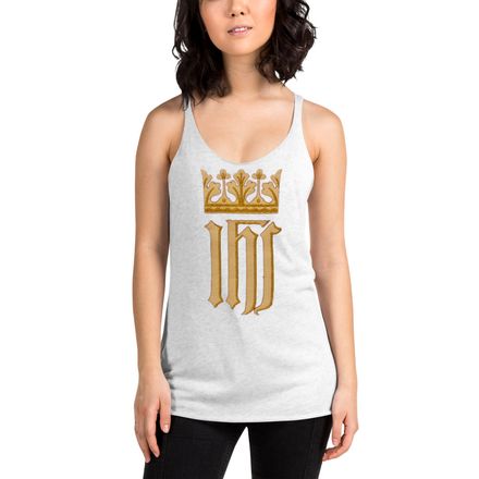 Women&#x27;s Tank Top, IHS with Crown, Golden Pattern, nlxdo1 
