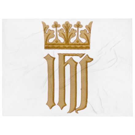 Throw Blanket, IHS with Crown, Golden Pattern, nlxdo1 