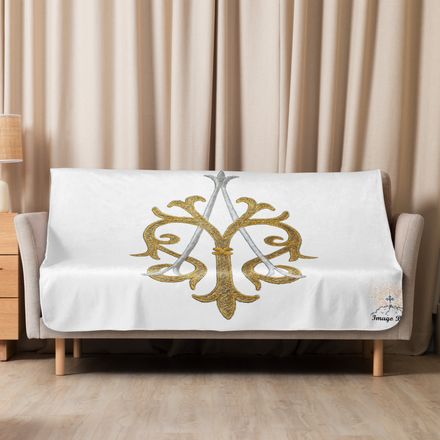 Sublimated Sherpa Blanket, Auspice Maria, Crest, kgvlsx