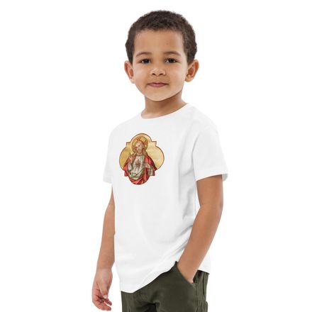 Organic Cotton Kids T-Shirt, Sacred Heart of Jesus, eq75pu design