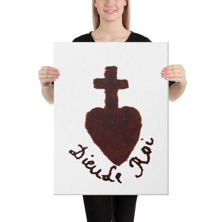 Canvas Print, 18x24, Sacré Coeur, Dieu de Roi, Vendée Chouan, obymh4 design