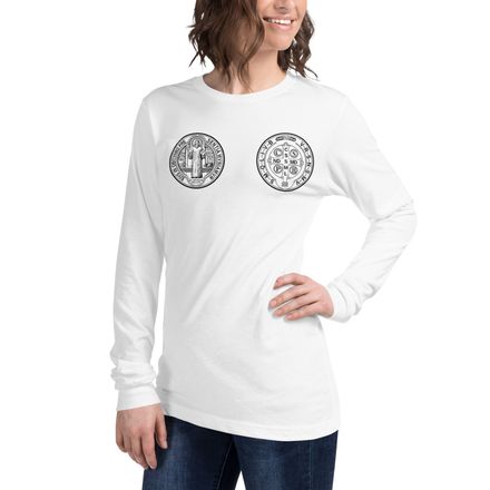 Unisex Long Sleeve Tee, St. Benedict Medal, filt5a design