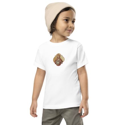 Embroidered Toddler Staple Tee, Sacred Heart of Jesus, eq75pu design