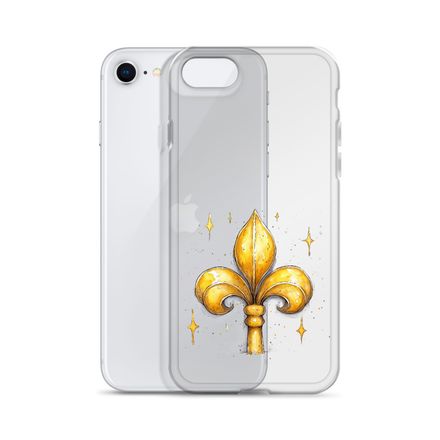 Clear Case for iPhone, Fleur de Lys, kiurqq