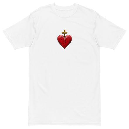 Men&#x27;s Premium Heavyweight Tee, Sacred Heart of Jesus, 9i93k9 design