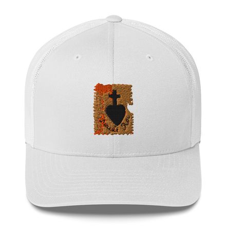 Retro Trucker Hat, Sacré Coeur, Dieu de Roi, Vendée Chouan, sqpbrl design
