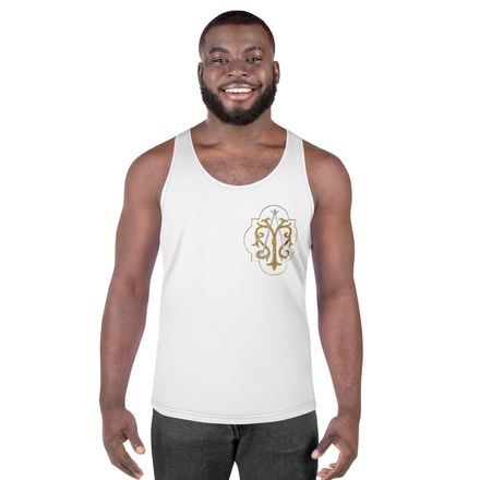 Men&#x27;s Tank Top, Auspice Maria, Crest with outer edge, kdegvj, left chest