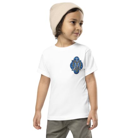 Embroidered Toddler Staple Tee, Auspice Maria, Crest with rounded Cross, u3bkt0, left chest