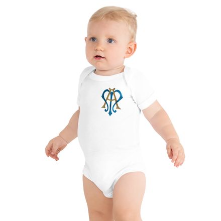 Baby Short Sleeve One Piece, Auspice Maria, Crest, rphg0v, left chest