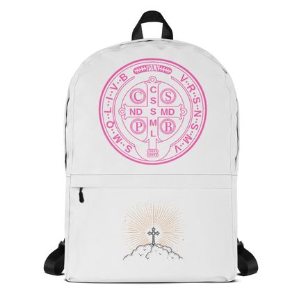 Backpack, St. Benedict Medal, 16k4ku design, pink