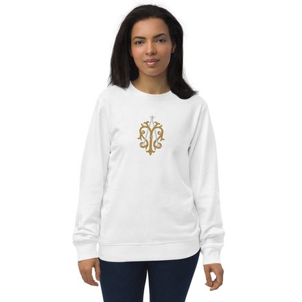Embroidered Unisex Organic Sweatshirt, Crest, kgvlsx