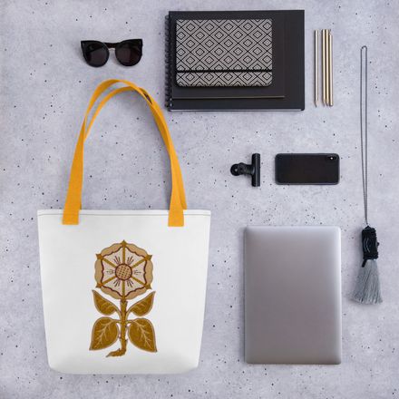 Tote Bag, Monstrance Tree with Golden Pattern, 7rmavy