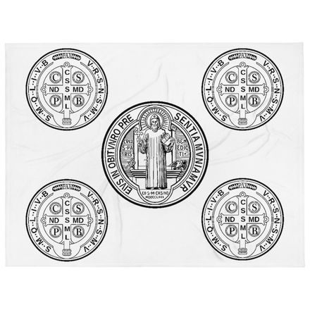 Throw Blanket, St. Benedict Medal, filt5a design, pattern alternate