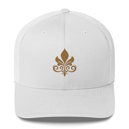 Retro Trucker Hat, Fleur de Lys, q4x75x 