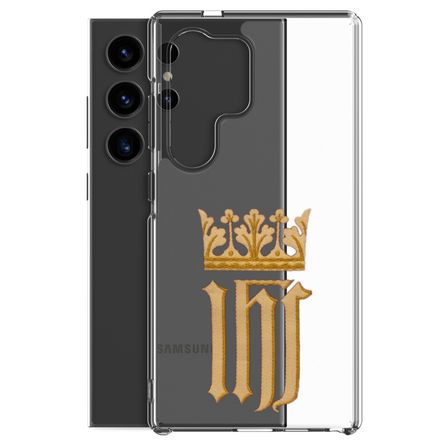 Clear Case for Samsung, IHS with Crown, Golden Pattern, nlxdo1