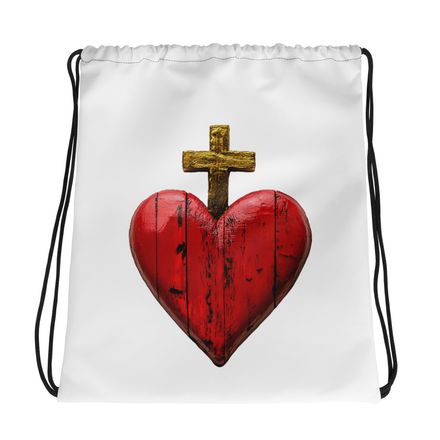 Drawstring Bag, Sacred Heart of Jesus, 9i93k9 design 