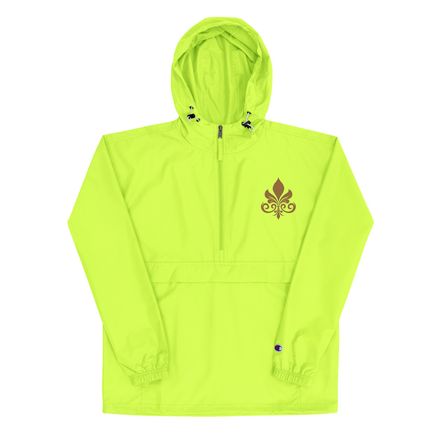 Embroidered Champion Packable Jacket, Fleur de Lys, q4x75x 