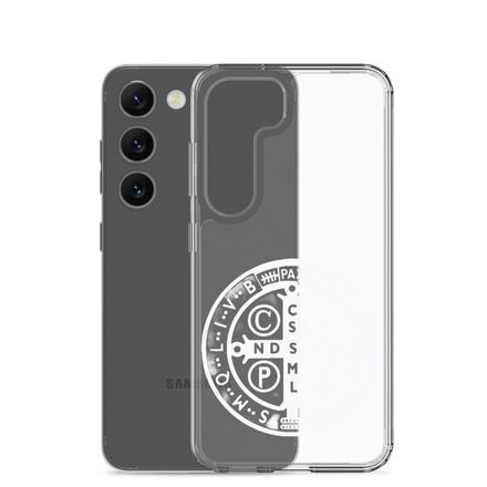 Clear Case for Samsung, St. Benedict Medal, oih8m5 design, white
