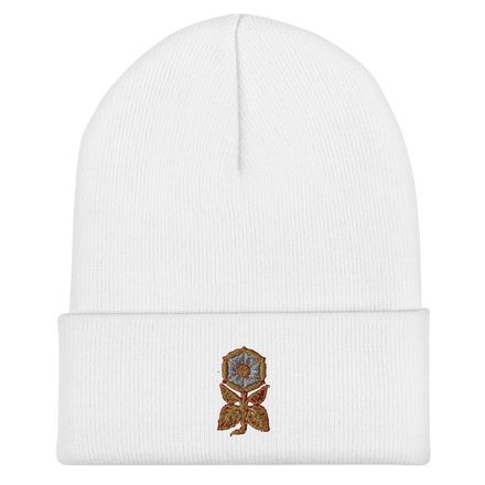 Cuffed Beanie, Monstrance Tree with Golden Pattern, 7rmavy