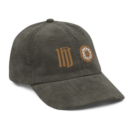 Vintage Corduroy Cap, IHS with Monstrance, ehrclq