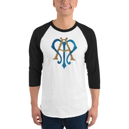 Unisex 3/4 Sleeve Raglan Shirt, Auspice Maria, Crest, rphg0v