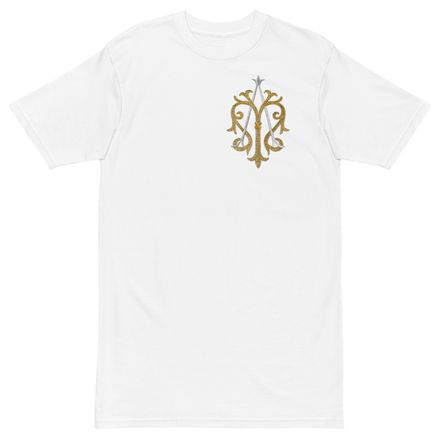 Men&#x27;s Premium Heavyweight Tee, Auspice Maria, Crest, kgvlsx, left chest