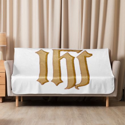 Sublimated Sherpa Blanket, IHS, Golden Pattern, gedziz