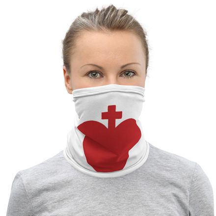 Neck Gaiter, Sacred Heart of Jesus, zhw6bo design, half size