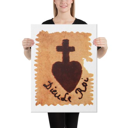 Canvas Print, 18x24, Sacré Coeur, Dieu de Roi, Vendée Chouan, sqpbrl design