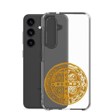 Clear Case for Samsung, St. Benedict Medal, 4ouume design, gold