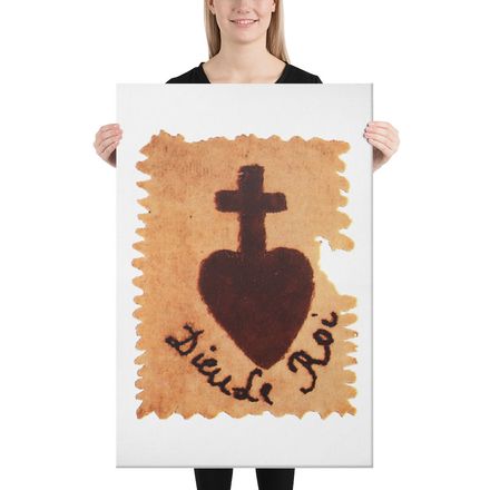 Canvas Print, 24x36, Sacré Coeur, Dieu de Roi, Vendée Chouan, sqpbrl design
