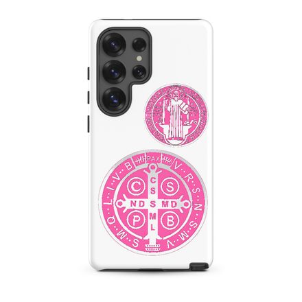 Tough Case for Samsung, St. Benedict Medal, idjfae design, pink